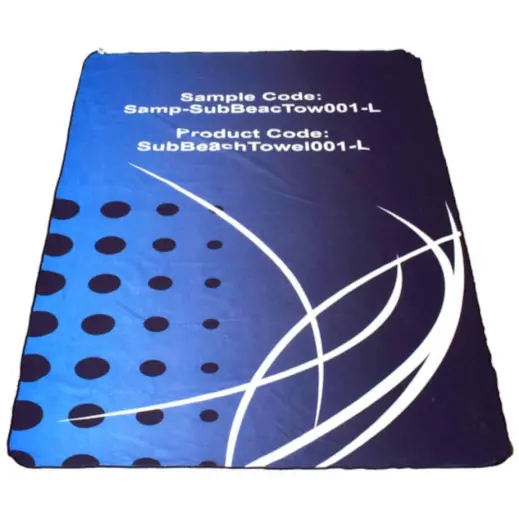 Custom Single-Sided Sub Beach Towel - Large Open